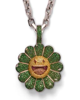 'Verde' Flower Pendant - image 1 - close-up of pendant design