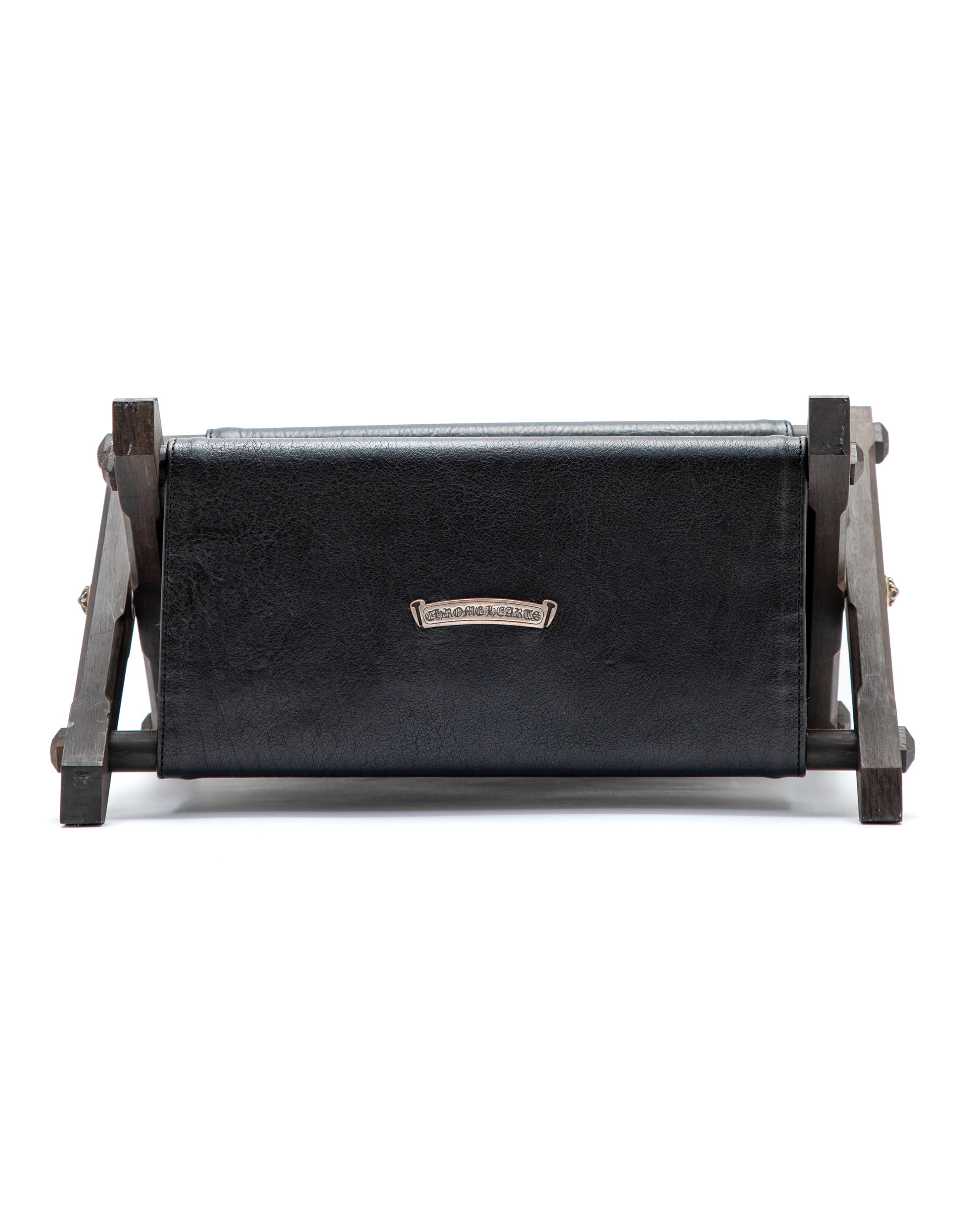 Star Patch Ebony Wood & Black Leather Remote Controller Rack - image 4