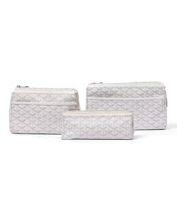 White Goyardine Canvas Set of 3 - All Front