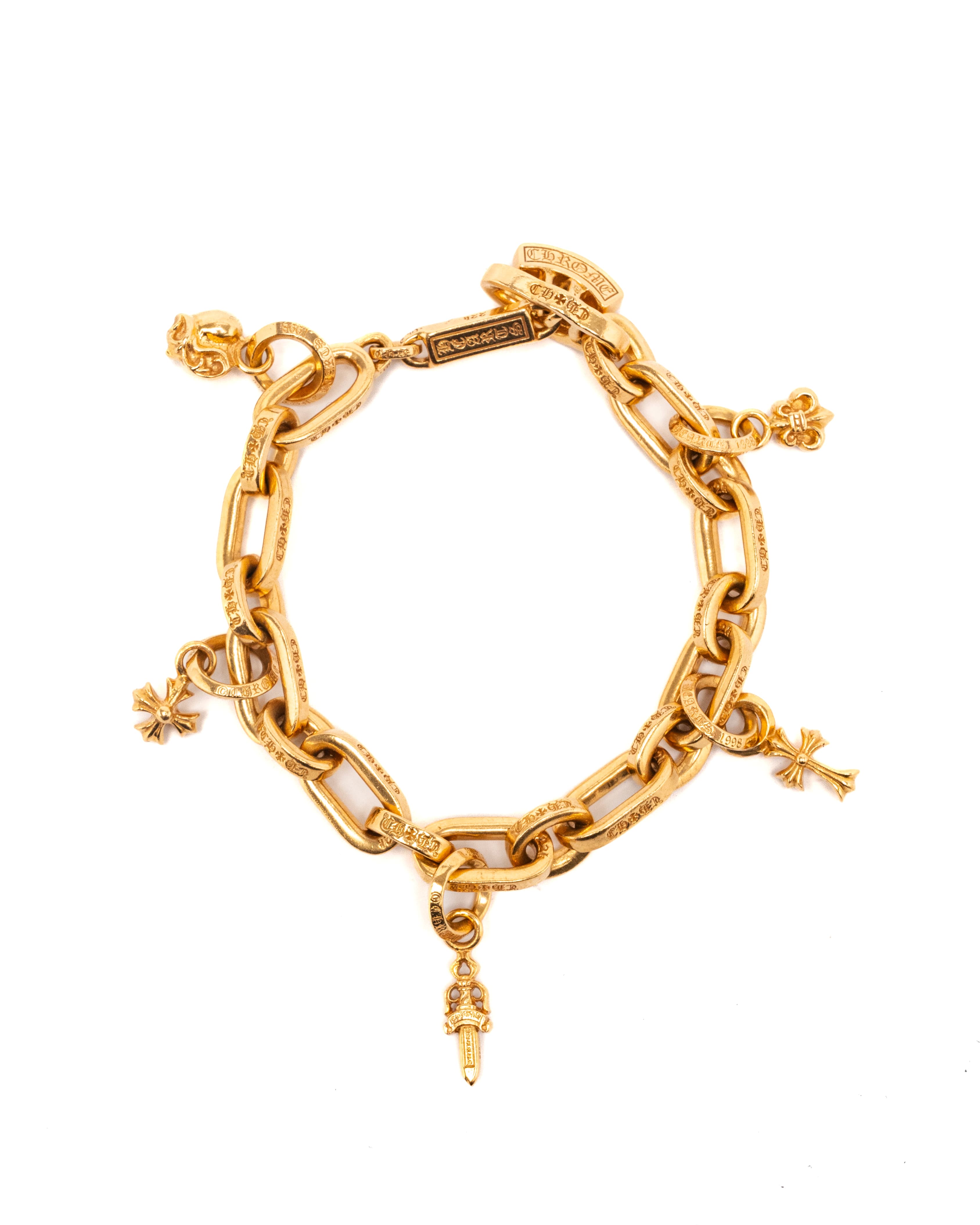 22k Yellow Gold Charm Bracelet - image 1