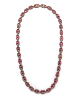 Diamond & Sapphire Gucci Link Gold Necklace Set - image 4 - sapphire necklace