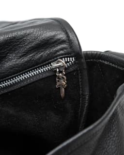 Boy Scout Fleur Mail Black Leather Bag - image 6 - close-up of interior zipper
