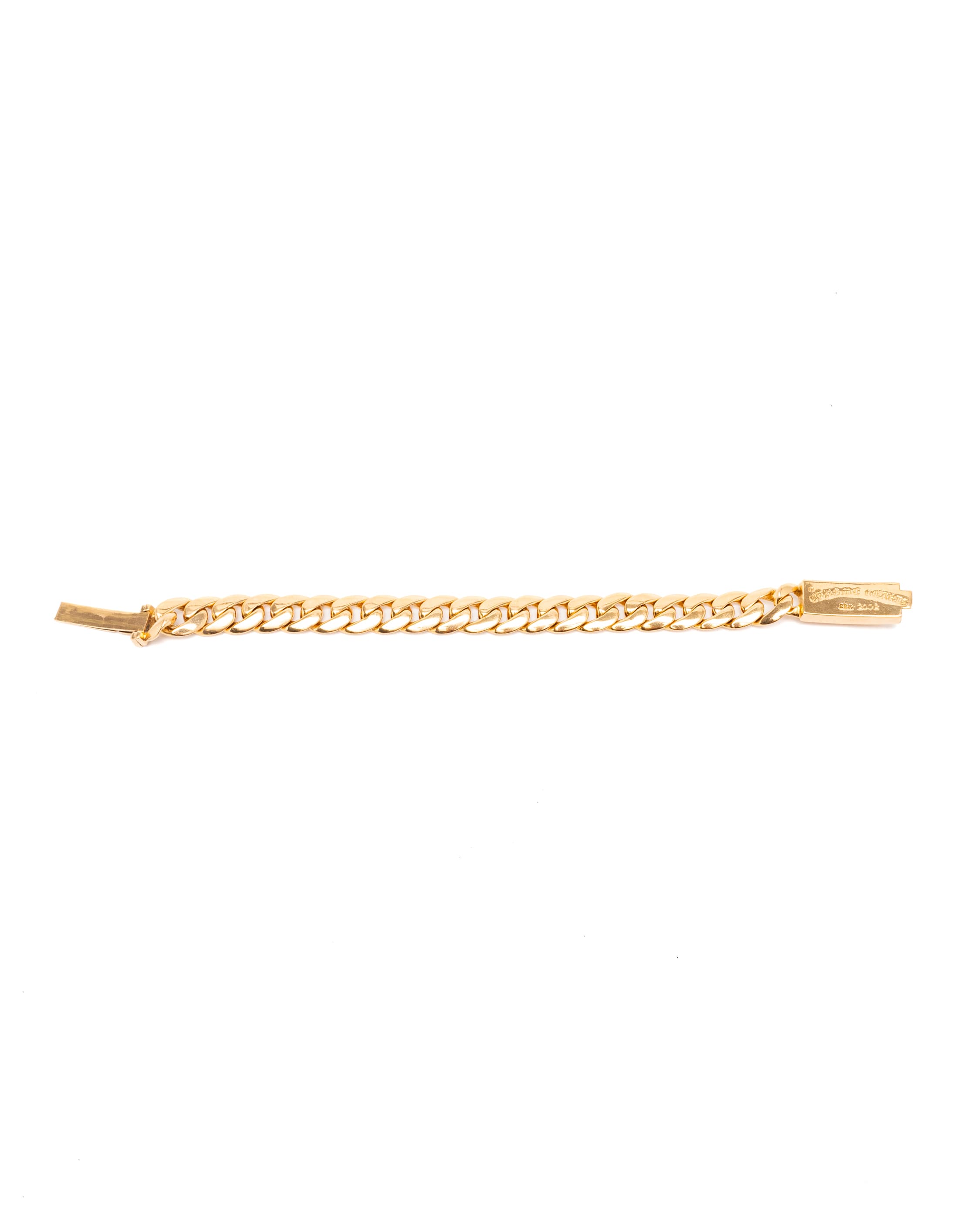 22k Yellow Gold and Diamond Floral Cross Baby ID Bracelet - image 7
