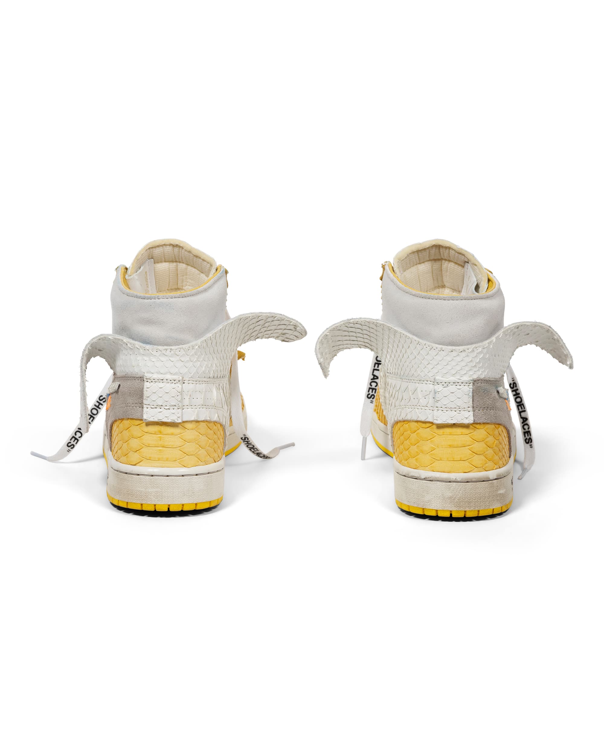Shoe Surgeon X Air Jordan 1 High 'Off-White Canary Yellow Luxe' - image 5 - back of the sneakers
