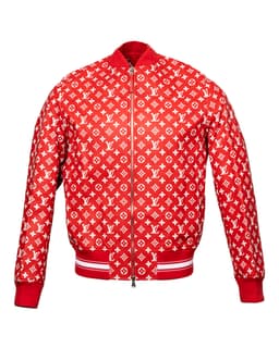 Monogram Leather Bomber Jacket - image 1 - front of garment