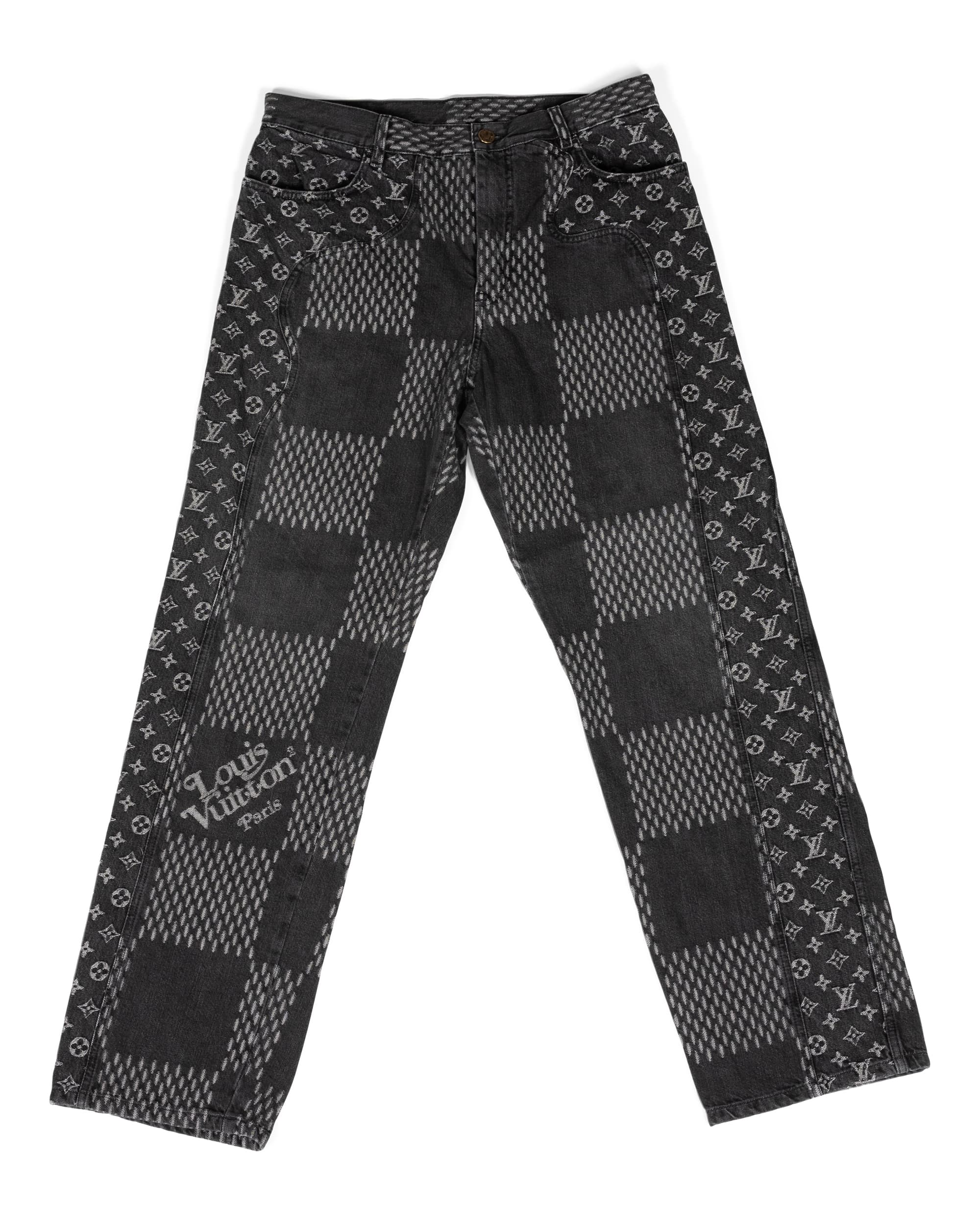 Grey Denim Jacket and Pants - image 01a - front of pants