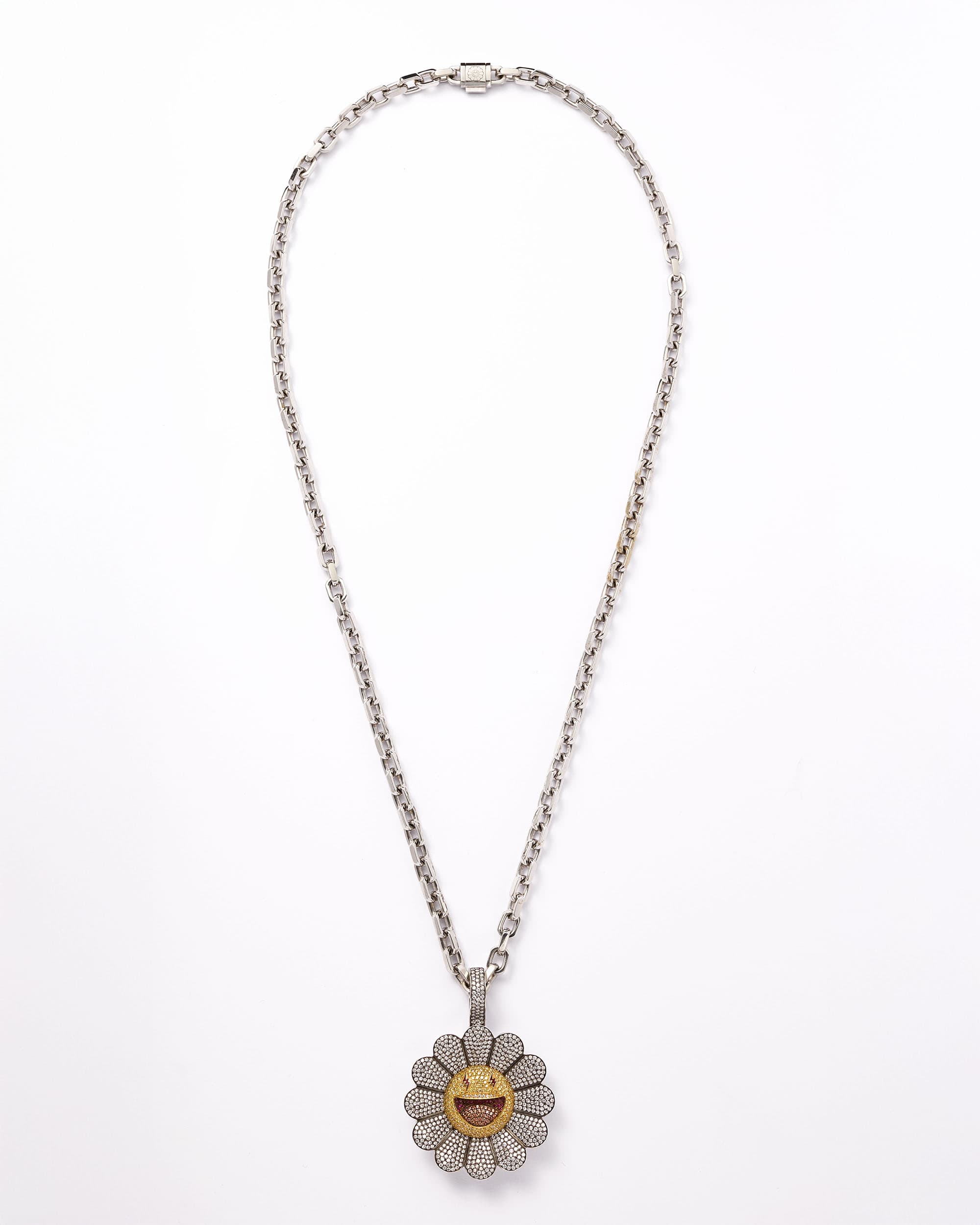 'Gris' Flower Pendant - image 2 - pendant and chain