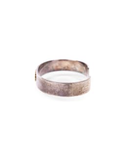 Silver Bangle with 18k Gold Emblem - Left