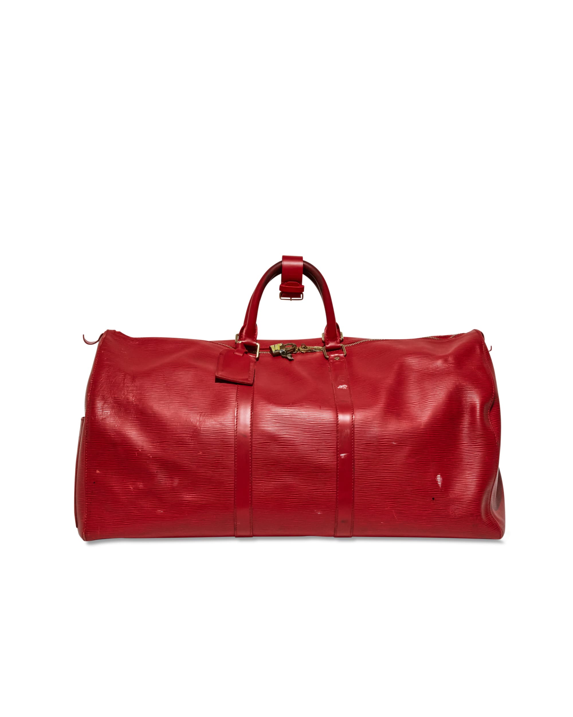 louis-vuitton-red-epi-leather-keepall-bandouli-re-55 - Front
