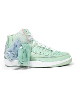 Retro Friends & Family Sample Sneakers - image 4 - side of shoe with 2 clear packets containing extra green and blue laces.
