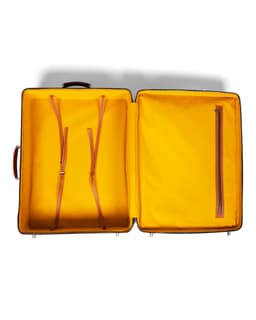 Custom Black Goyardine Trolly Suitcase - Front Open