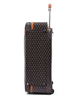 Custom Black Goyardine Trolly Suitcase - Left