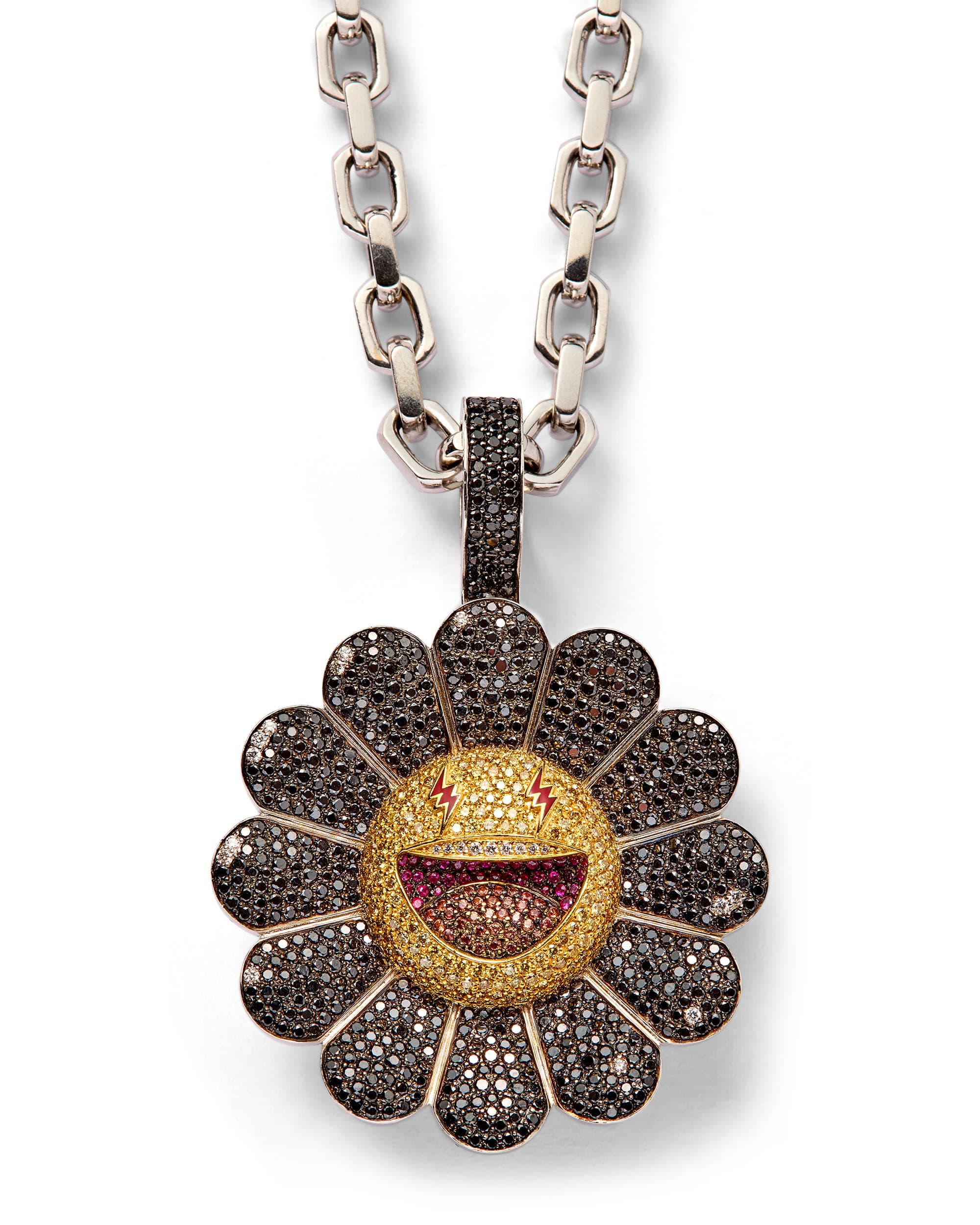 'Negro' Flower Pendant - image 1 - close-up of pendant design