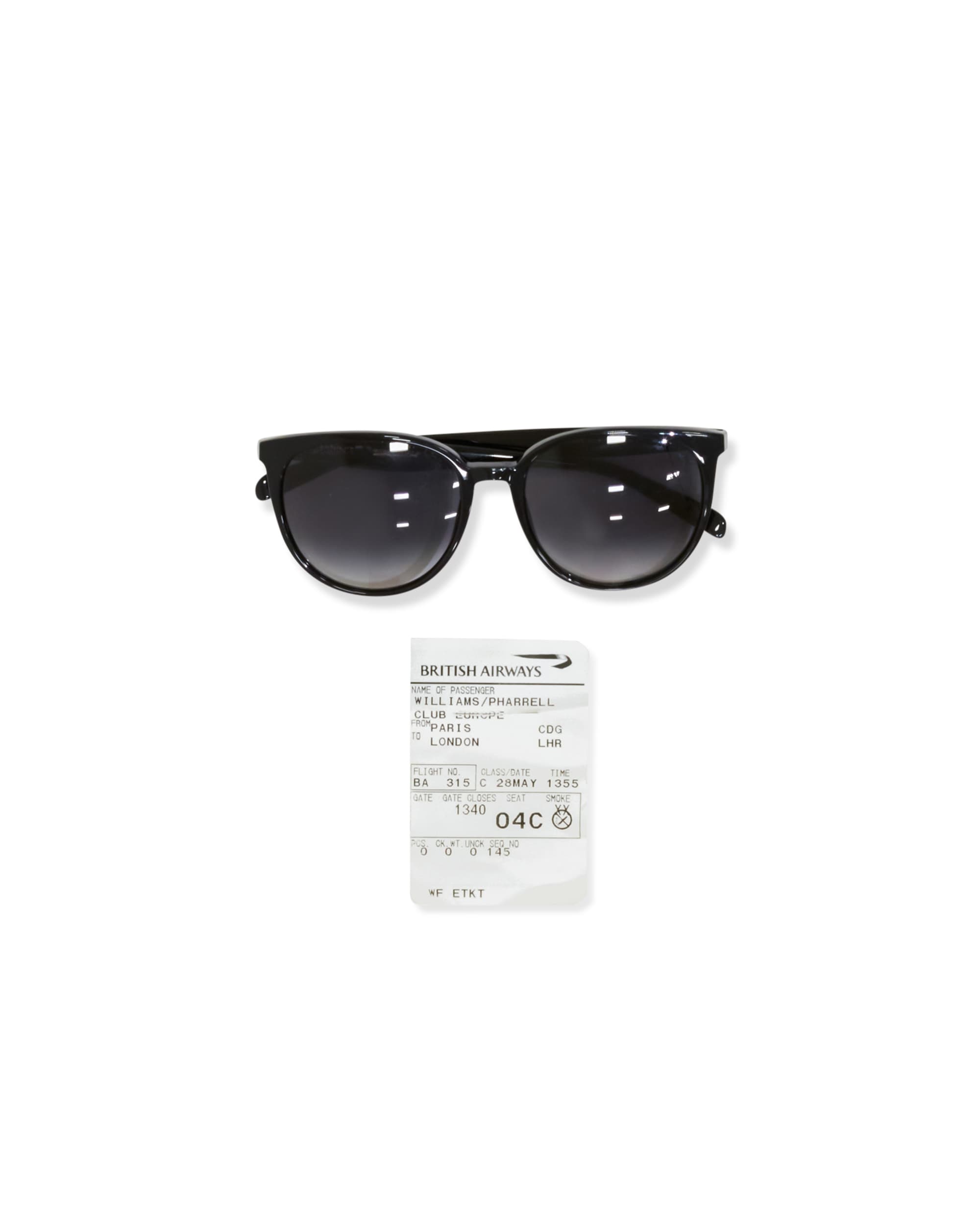 Celine Sunglasses - Front
British Airways Flight Ticket - Paris to London