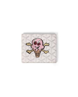 Custom ICECREAM White Goyardine Wallet - Back