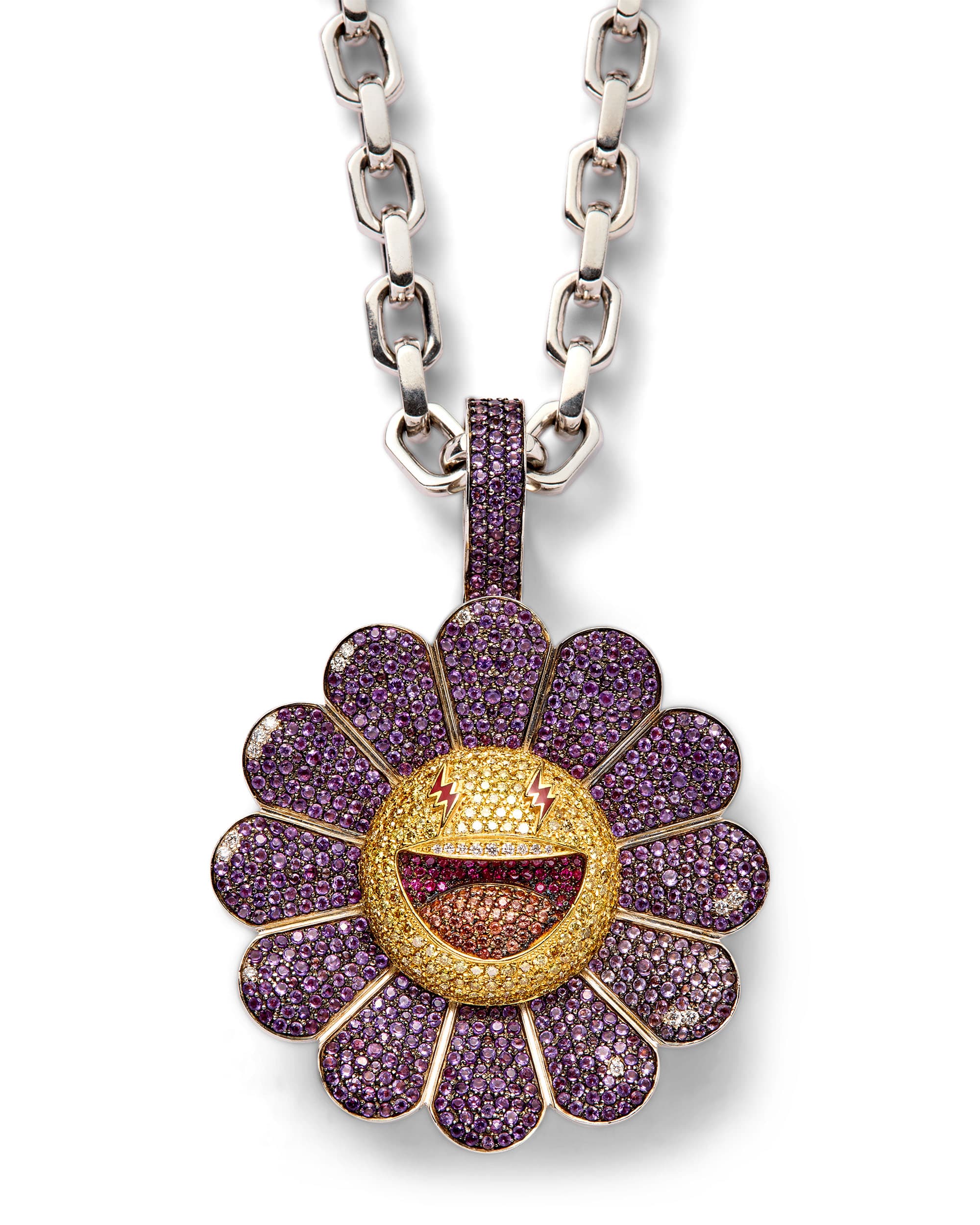 'Morado' Flower Pendant - image 1 - close-up of pendant design