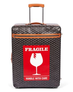 Custom Black Goyardine Trolly Suitcase - Front
