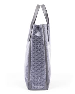 Custom Gray Goyardine Human Made 'Handle with Care' Tote Villette Bag - Left