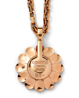 'Rosa' Flower Pendant - image 3 - close-up of pendant reverse showing the inscription