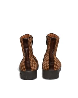 Damier Pony Hair Boots - Both Back