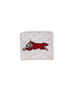 Custom Running Dog White Goyardine Wallet - Back
