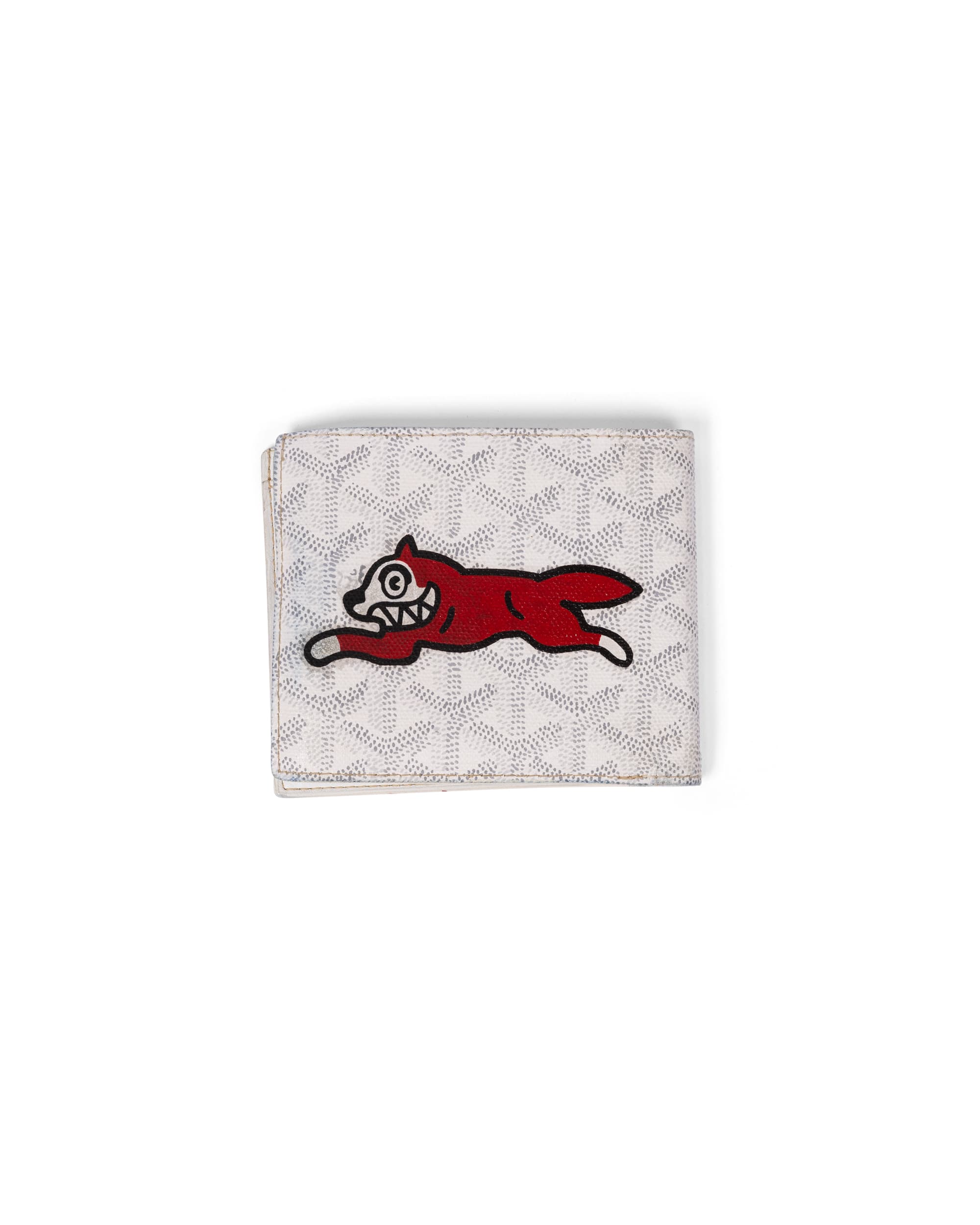 Custom Running Dog White Goyardine Wallet - Back