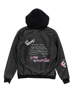 Matty Boy Hand-Painted Cross Patch Leather Hoodie - image 2 - back of garment