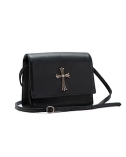 Large Chrome Hearts Cross Black Leather Crossbody Bag - image 2