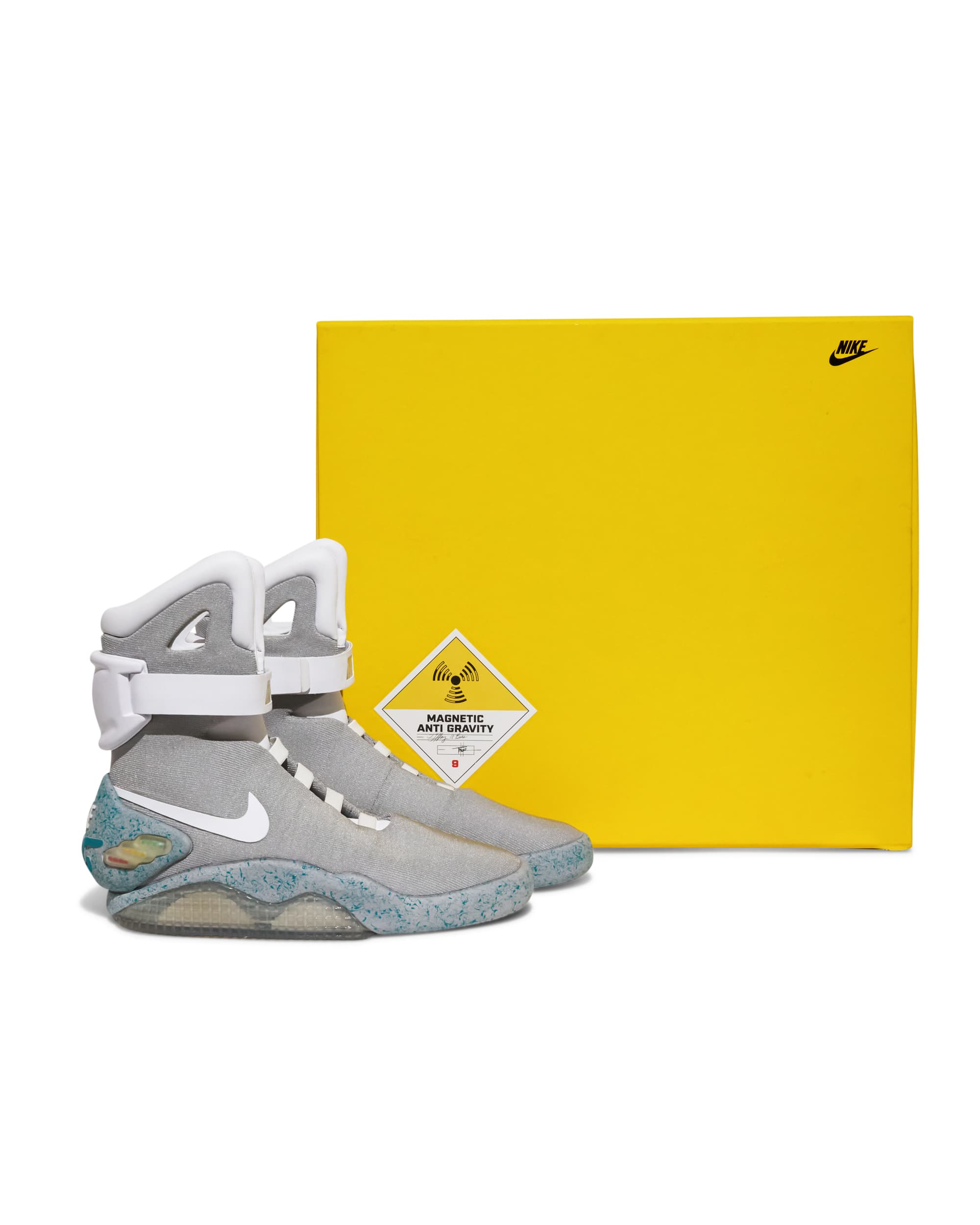 Air Mag "Back to the Future" Sneakers - Both Angle Right and Box
