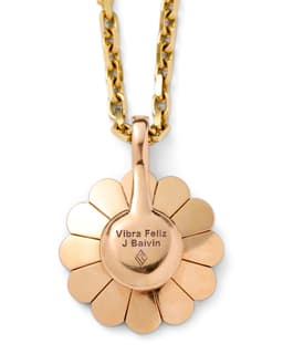 Multi-Color Gemstone Flower Pendant - image 3 - reverse of pendant with inscription