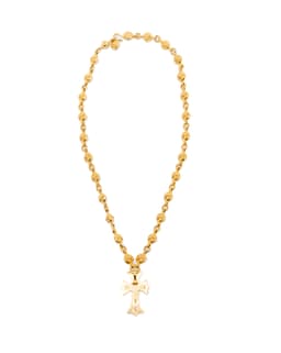 22k Diamond and Yellow Gold Cross Chain Necklace - image 3
