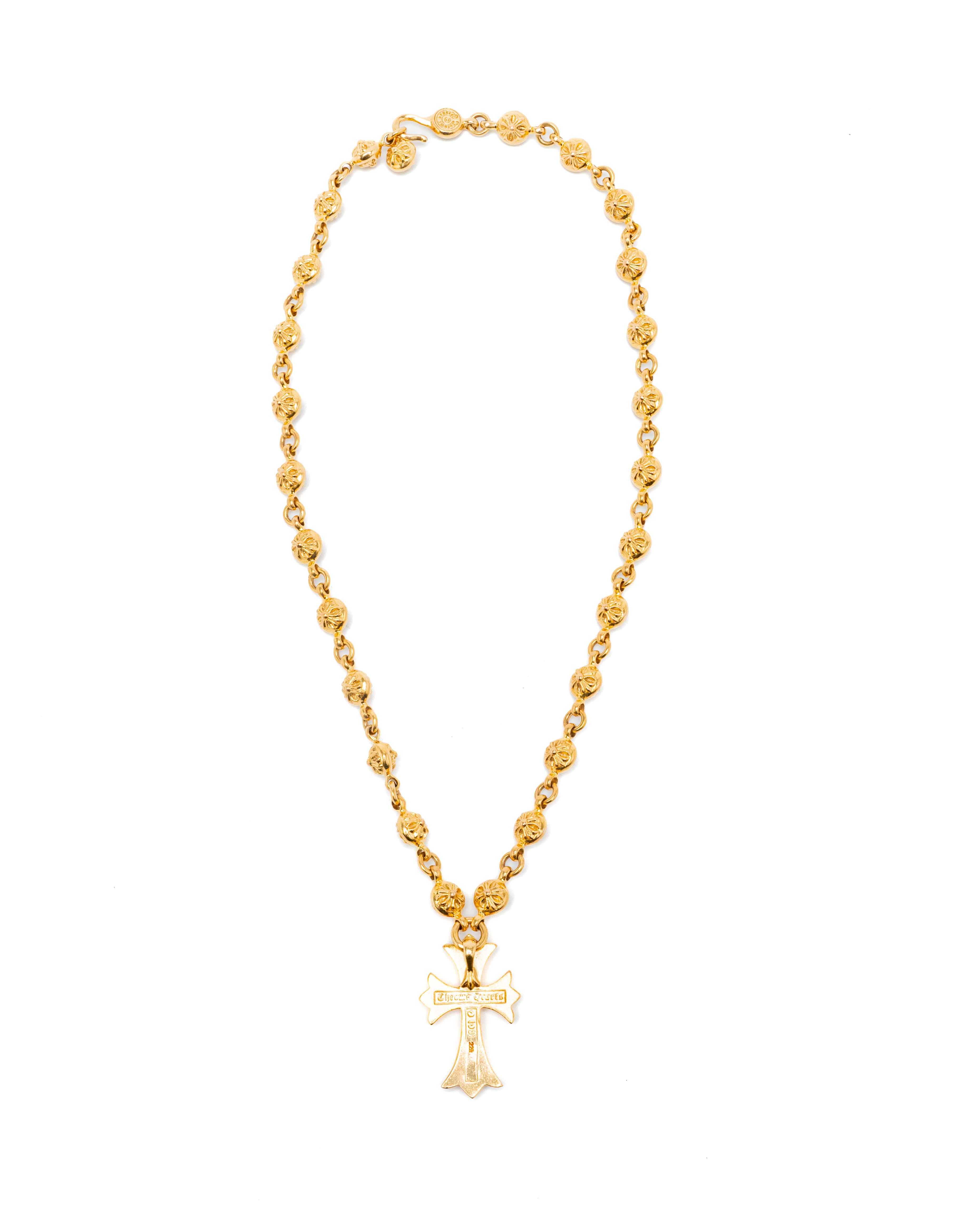 22k Diamond and Yellow Gold Cross Chain Necklace - image 3