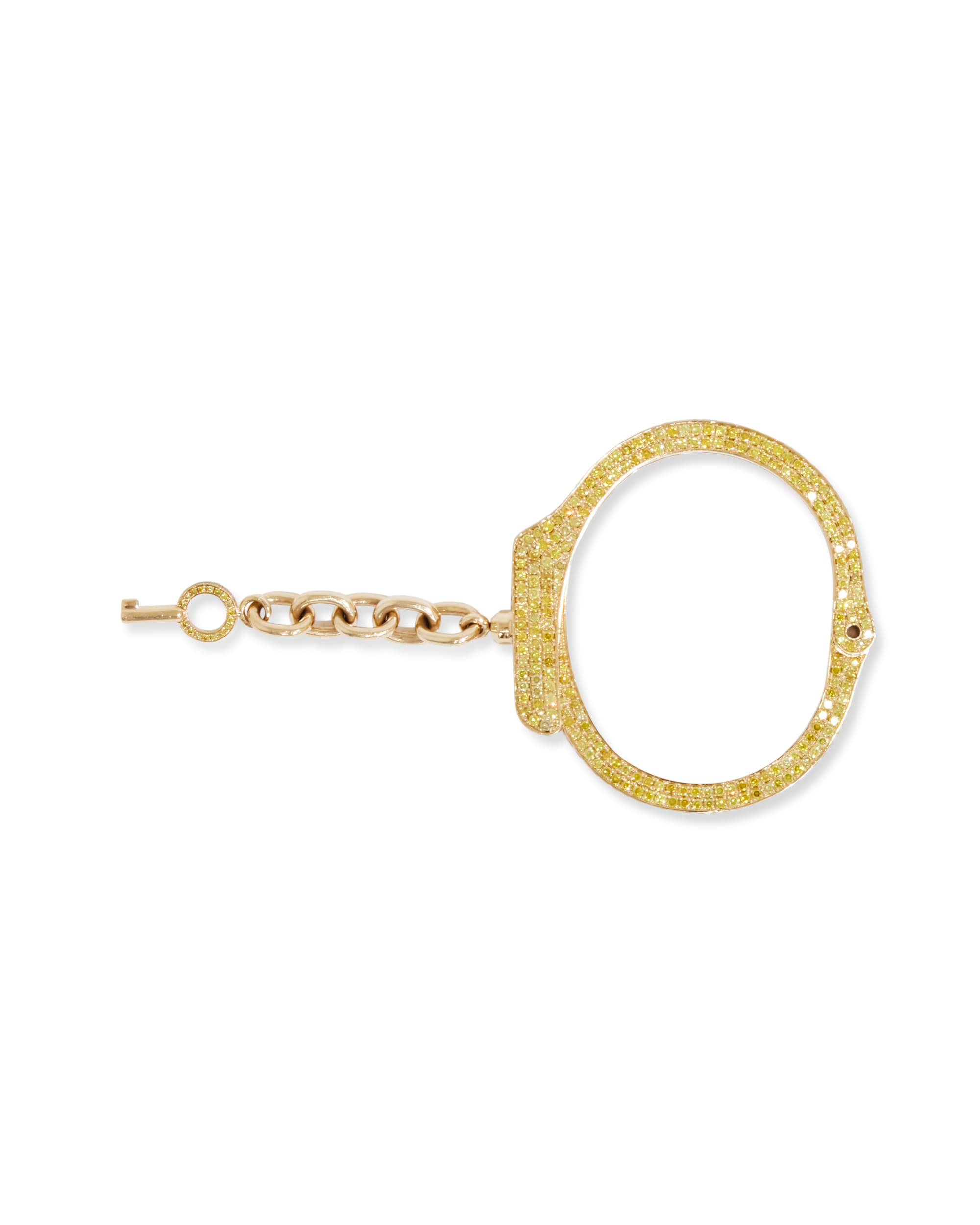 Yellow Gold and Yellow Diamond Handcuff Bracelet - Back
