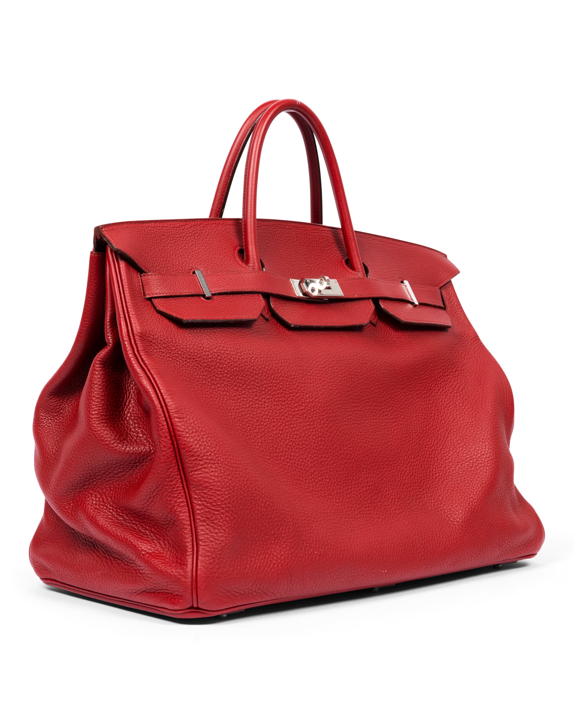 Rogue H Clemence Leather Travel Birkin 50 with Palladium Hardware - Right Angle