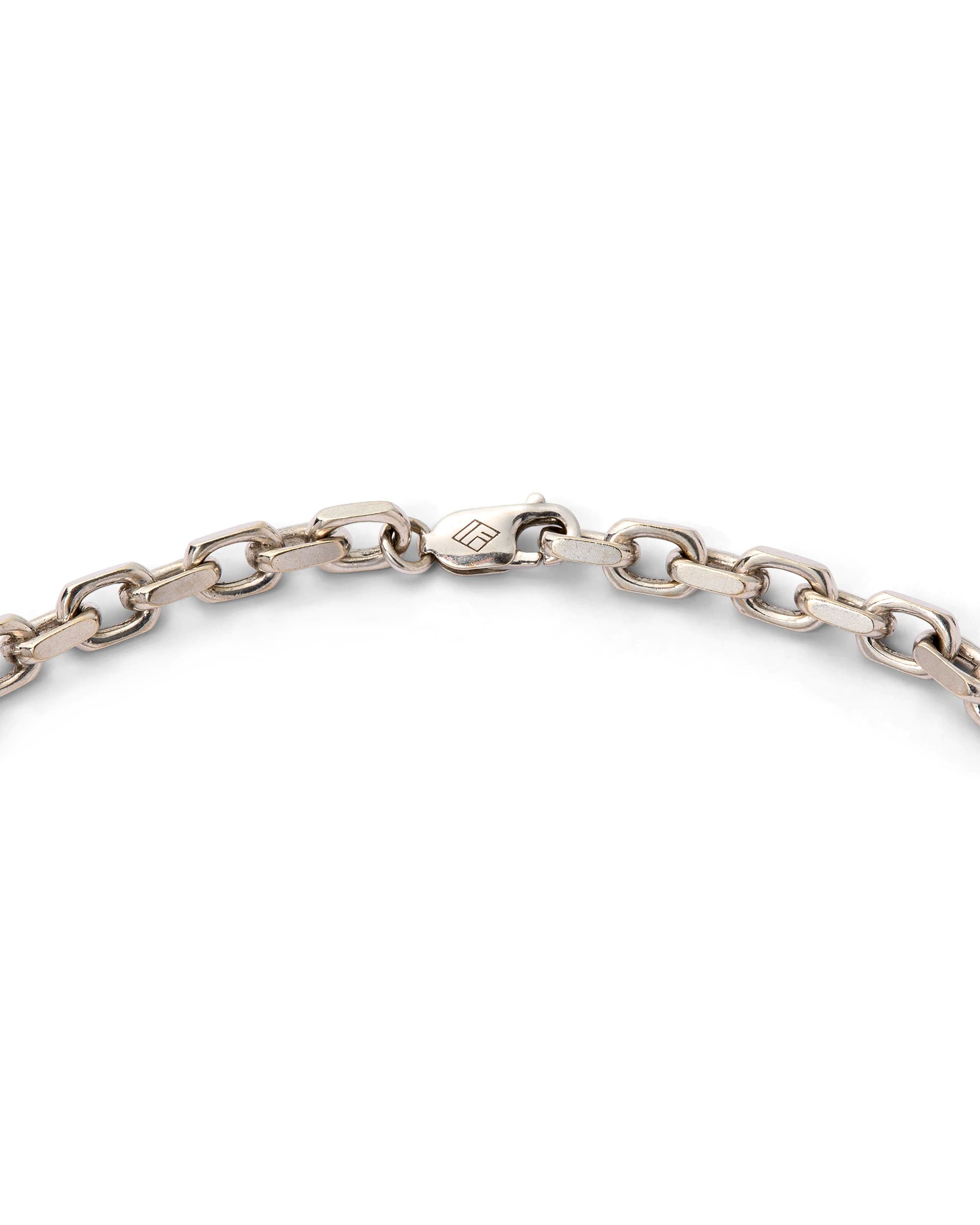 Diamond & Sapphire Flower Pendant - image 4 - close-up of chain clasp