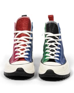 Run Star Hike Hi Glitter Sneaker - image 2 - front of shoes