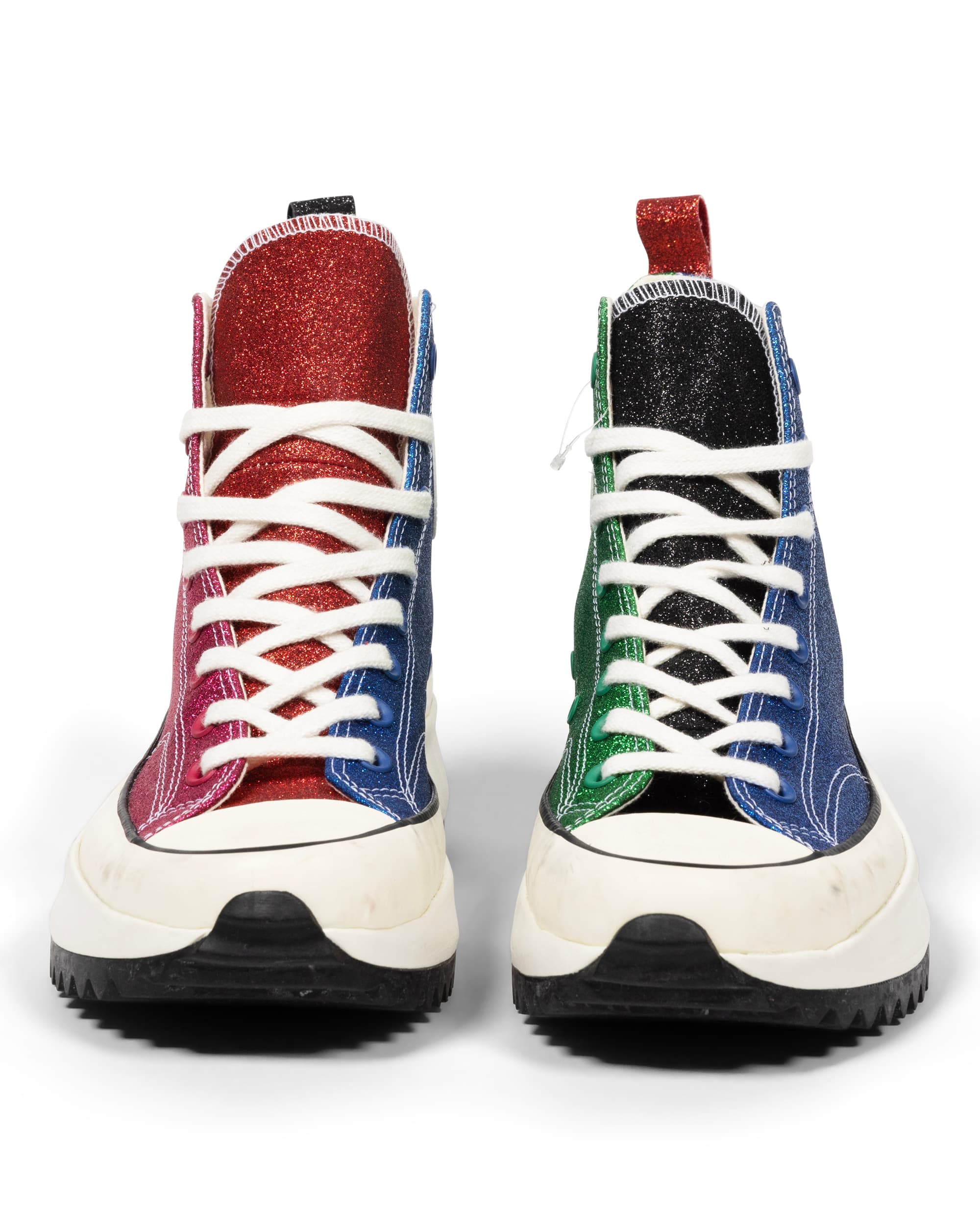 Run Star Hike Hi Glitter Sneaker - image 2 - front of shoes
