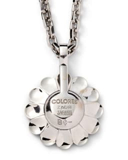 'Gris' Flower Pendant - image 4 - close-up of pendant reverse with inscription